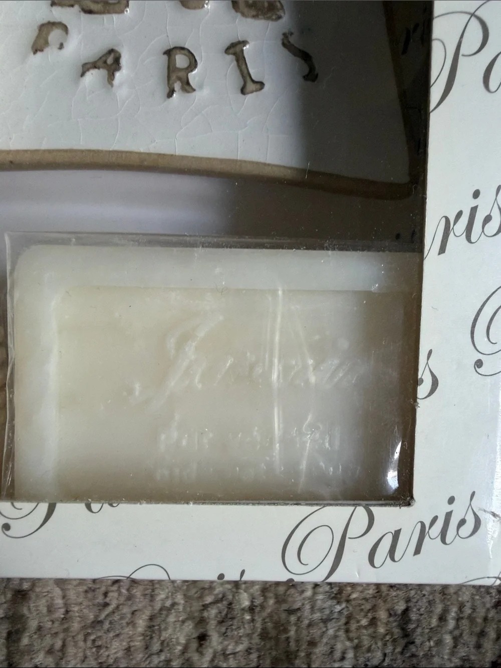 NIB Coton Blanc Paris Eiffel Tower Guest Towel, Soap Dish & Soap Gift Set – Made